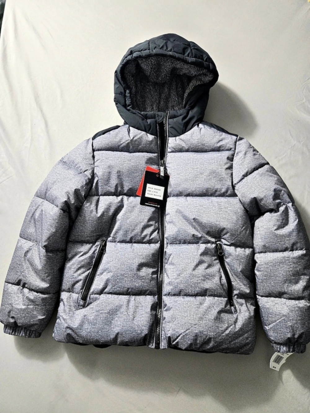 Xersion Puffer Jacket Gray & Black Boys Large (10/12) NWT